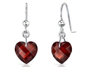 Brilliant 9.00 carats Heart Shape Genuine Garnet earrings in Sterling Silver Brilliant 9.00 carats Heart Shape Genuine Garnet earrings in Sterling Silver