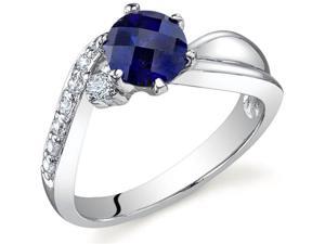 Ethereal Curves 1.25 carats Sapphire Ring in Sterling Silver Size 8