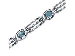 Unique and Lovely: 3.75 carats total weight Oval Shape London Blue Topaz Gemstone Bracelet in Sterling Silver Unique and Lovely: 3.75 carats total weight Oval Shape London Blue Topaz Gemstone Bracelet in Sterling Silver