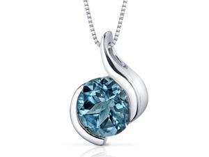 Oravo Stunning Sophistication 2.25 ct Round Shape Sterling Silver London Blue Topaz Pendant Oravo Stunning Sophistication 2.25 ct Round Shape Sterling Silver London Blue Topaz Pendant