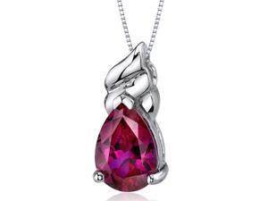 3.75 Ct. Pear Shape Created Ruby in Sterling Silver Pendant with18" Necklace 3.75 Ct. Pear Shape Created Ruby in Sterling Silver Pendant with18" Necklace