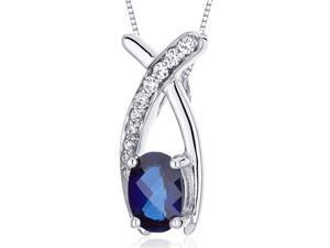 Oravo SP10052 Lucid Elegance 1.00 Carat Oval Cut Sterling Silver Blue Sapphire Pendant with 18 Inches Silver Necklace Oravo SP10052 Lucid Elegance 1.00 Carat Oval Cut Sterling Silver Blue Sapphire Pendant with 18 Inches Silver Necklace