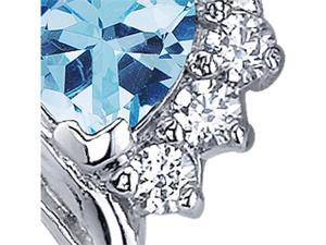Oravo Cupids Grace 1.00 Carats Swiss Blue Topaz Heart Shape Cubic Zirconia Earrings in Sterling Silver Oravo Cupids Grace 1.00 Carats Swiss Blue Topaz Heart Shape Cubic Zirconia Earrings in Sterling Silver