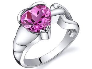 Love Knot Style 2.50 carats Pink Sapphire Ring in Sterling Silver Size  7, Available in Sizes 5 thru 9