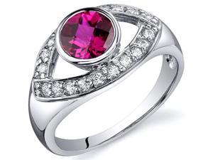 Captivating Curves 1.00 carats Ruby Ring in Sterling Silver Size 8
