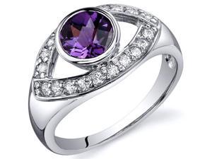 Captivating Curves 1.00 carats Alexandrite Ring in Sterling Silver Size 8