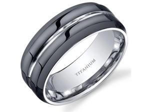 Modern Style comfort fit Mens 8mm Black Titanium Wedding Band Ring Size 9