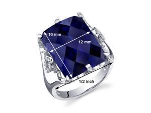 Royal Marvel 16.00 Carats Radiant Cut Blue Sapphire Ring in Sterling Silver Size 5, Available Sizes 5 to 9 Royal Marvel 16.00 Carats Radiant Cut Blue Sapphire Ring in Sterling Silver Size 5, Available Sizes 5 to 9