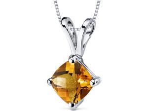 14 kt White Gold Cushion Cut 1.00 ct Citrine Pendant 14 kt White Gold Cushion Cut 1.00 ct Citrine Pendant