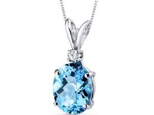Oravo 14 kt White Gold Oval Shape 3.00 ct Swiss Blue Topaz Pendant Oravo 14 kt White Gold Oval Shape 3.00 ct Swiss Blue Topaz Pendant