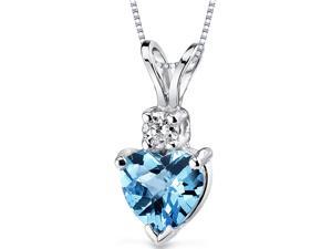 Oravo P8998 14 kt White Gold Heart Shape 1.00 Ct Swiss Blue Topaz Pendant Oravo P8998 14 kt White Gold Heart Shape 1.00 Ct Swiss Blue Topaz Pendant