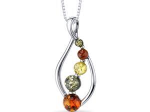 Oravo Baltic Amber Open Leaf Pendant Necklace Sterling Silver Multiple Colors, 18" Oravo Baltic Amber Open Leaf Pendant Necklace Sterling Silver Multiple Colors, 18"