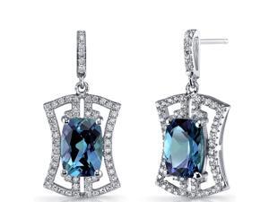 Simulated Alexandrite Art Deco Drop Earrings Sterling Silver 6.5 Carats Simulated Alexandrite Art Deco Drop Earrings Sterling Silver 6.5 Carats
