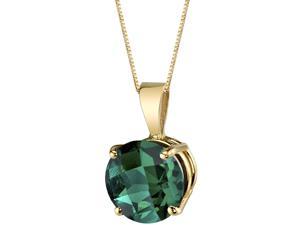 Oravo 14 Kt Yellow Gold Radiant Cut 1.00 cts Green Amethyst Diamond Pendant