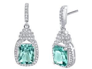 Simulated Paraiba Tourmaline Sterling Silver Cushion-Cut Glitz Earrings Simulated Paraiba Tourmaline Sterling Silver Cushion-Cut Glitz Earrings