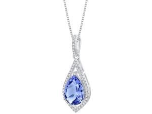 Simulated Tanzanite Sterling Silver Regal Pendant Necklace Simulated Tanzanite Sterling Silver Regal Pendant Necklace