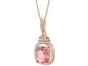 Simulated Morganite Rose-Tone Sterling Silver Glitz Pendant Necklace Simulated Morganite Rose-Tone Sterling Silver Glitz Pendant Necklace
