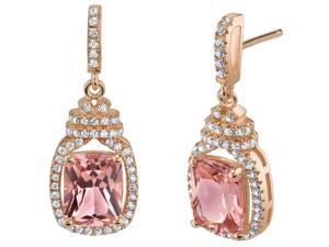 Simulated Morganite Rose-Tone Sterling Silver Cushion-Cut Glitz Earrings Simulated Morganite Rose-Tone Sterling Silver Cushion-Cut Glitz Earrings