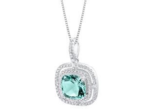 Simulated Paraiba Tourmaline Sterling Silver Glisten Pendant Necklace Simulated Paraiba Tourmaline Sterling Silver Glisten Pendant Necklace