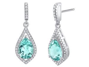 Simulated Paraiba Tourmaline Sterling Silver Tear Drop Eden Earrings Simulated Paraiba Tourmaline Sterling Silver Tear Drop Eden Earrings