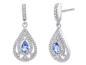Simulated Tanzanite Sterling Silver Chandelier Earrings Simulated Tanzanite Sterling Silver Chandelier Earrings
