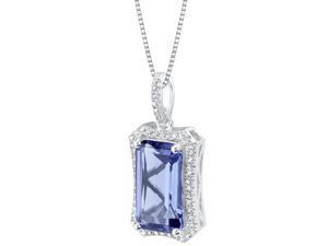 Simulated Tanzanite Sterling Silver Celestial Pendant Necklace Simulated Tanzanite Sterling Silver Celestial Pendant Necklace