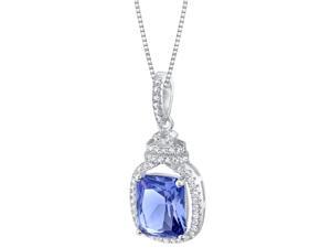 Simulated Tanzanite Sterling Silver Glitz Pendant Necklace Simulated Tanzanite Sterling Silver Glitz Pendant Necklace