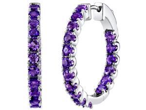 Sterling Silver Amethyst Inside-Out Hoop Earrings 3.5 Carats Sterling Silver Amethyst Inside-Out Hoop Earrings 3.5 Carats