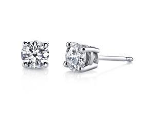 14k White Gold 2/5 Carats total weight Diamond Stud Earrings, H-I Color, SI Clarity