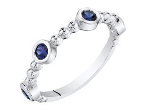Created Blue Sapphire Stackable Ring in Sterling Silver, 0.32 Carats Created Blue Sapphire Stackable Ring in Sterling Silver, 0.32 Carats