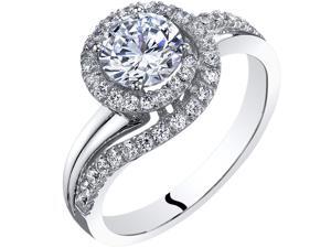 Oravo 14k White Gold Simulated Diamond Engagement Ring 1.00 Carat Center Bypass Style Size 4-10 Oravo 14k White Gold Simulated Diamond Engagement Ring 1.00 Carat Center Bypass Style Size 4-10