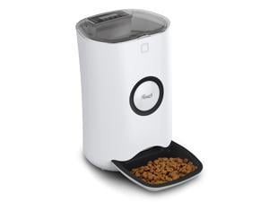 Rosewill RPPF-21001 6L Automatic Pet Feeder | Dry Food Dispenser for Cat or Dog | Voice Recorder | USB & Battery Powered | White