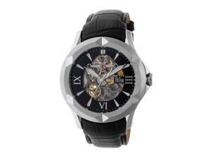 Reign Dantes Automatic Skeleton Dial Leather-Band Watch - Silver/Black