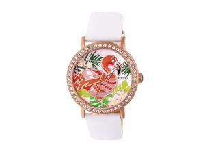 Bertha Luna Mother-Of-Pearl Leather-Band Watch - White