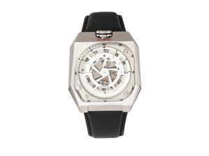 Reign Asher Automatic Sapphire Crystal Leather-Band Watch - Silver/Black