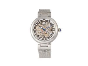 Empress Adelaide Automatic Skeleton Mesh-Bracelet Watch - Silver