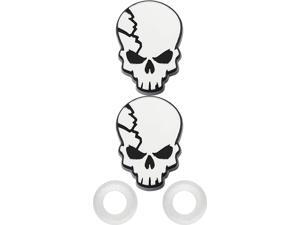 Cruiser Accessories 82550 License Plate Frame Hardware Fastener Caps, Skull, Chrome