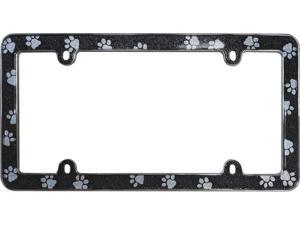 Cruiser Accessories 18630 License Plate Frame Paws Bling, Black/Chrome
