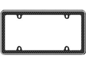 Cruiser Accessories License Plate Frame Button Tuck Bling Chrome/Black/Clear 18525