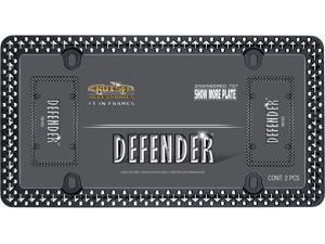Cruiser Accessories License Plate Frame Defender Matte Black/Chrome  58153