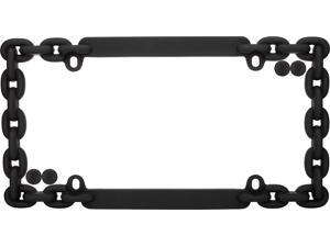 Cruiser AccessoriesLicense Plate Frame Chain Flat Black w/ Fastener Caps 20500