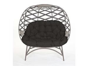 FlowerHouse Sand color Cozy Pumpkin Cross Weave loveseat with black cushion and sand color chair cover FHPC400-XWBLK FlowerHouse Sand color Cozy Pumpkin Cross Weave loveseat with black cushion and sand color chair cover FHPC400-XWBLK