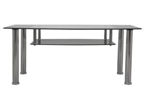 AVF Coffee Table in Black Glass and Chrome (T12-A) AVF Coffee Table in Black Glass and Chrome (T12-A)