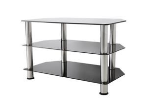 AVF Glass Floor Stand with Chrome Legs for TVs up to 40", Black (SDC800-A)