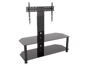 AVF SDCL1140BB-A Stand with TV Mount for TVs up to 65", Black Glass, Black Legs