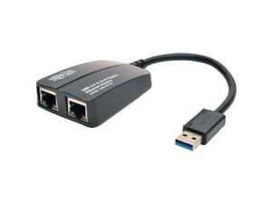Tripp Lite U336-002-GB USB 3.0 to Dual Port Gigabit Ethernet Adapter 10/100/1000 Mbps