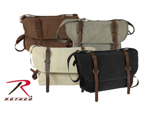 Vintage Canvas Explorer Shoulder Bag with Leather by Rothco Vintage Canvas Explorer Shoulder Bag with Leather by Rothco