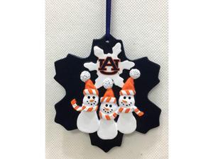 4" Orange and Blue Auburn Tigers Logo Snowman Christmas Ornament 4" Orange and Blue Auburn Tigers Logo Snowman Christmas Ornament