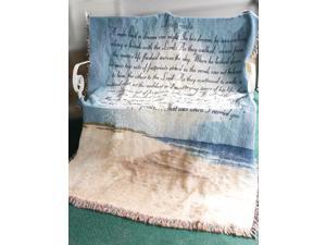 Religious Footprints in the Sand Beach Scene Tapestry Throw Blanket 50" x 60" Religious Footprints in the Sand Beach Scene Tapestry Throw Blanket 50" x 60"