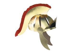 Club Pack of 12 Gold and Red Plume Roman Gladiator Helmet Unisex Adult Halloween Costume Accessory - One Size Club Pack of 12 Gold and Red Plume Roman Gladiator Helmet Unisex Adult Halloween Costume Accessory - One Size